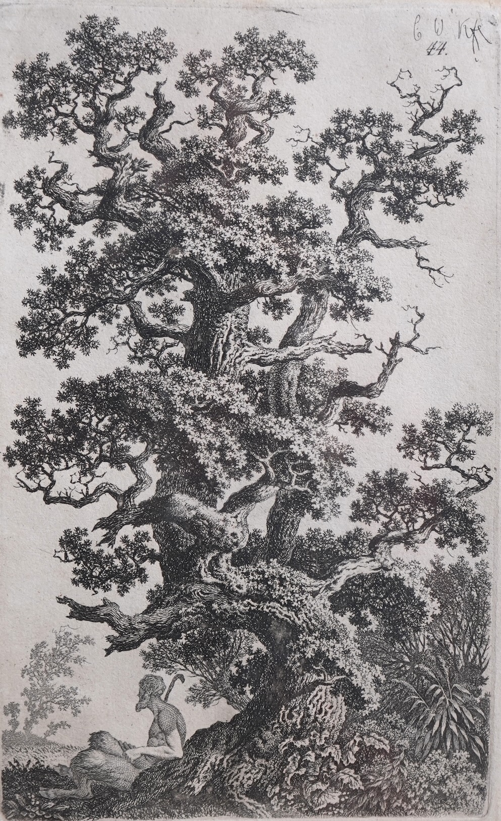 Carl Wilhelm Kolbe the Elder, German 1757-1835, 'Satyr Resting by a Tree' and one other